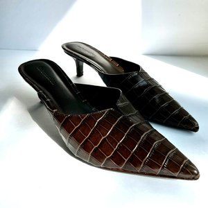 Reformation Cynthia Mule - Brown - Size 8